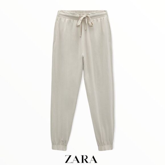 ZARA | Sand | COTTON JOGGER PANTS - Picture 2 of 8